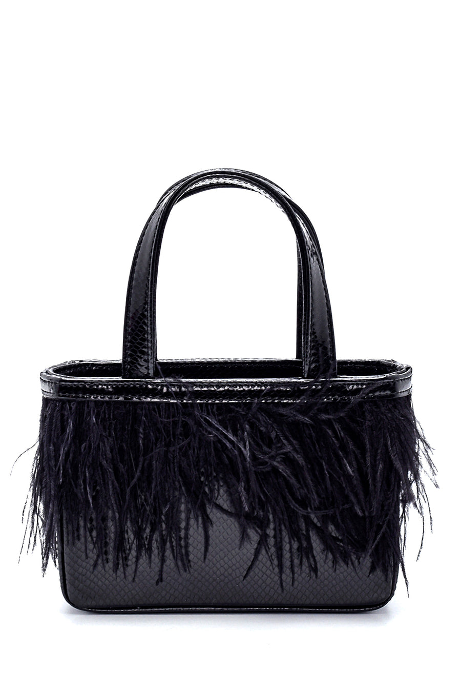 Women's Feathered Snake Patterned Derimod X Whenever Company Mini Hand Bag 21WBD5900MY | Derimod