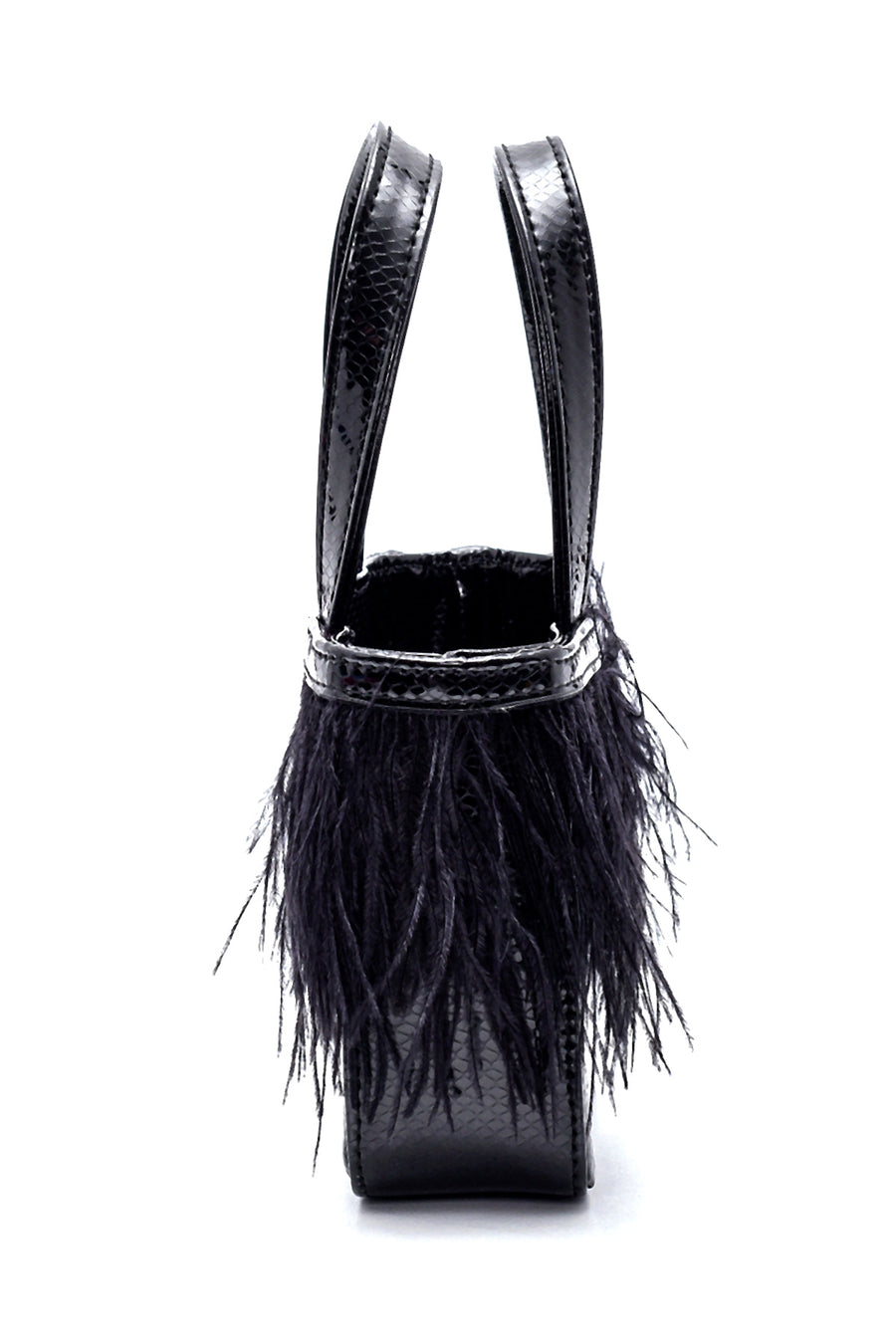 Women's Feathered Snake Patterned Derimod X Whenever Company Mini Hand Bag