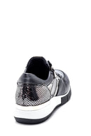 Women's Leather Zipper Detailed Sneaker | Derimod