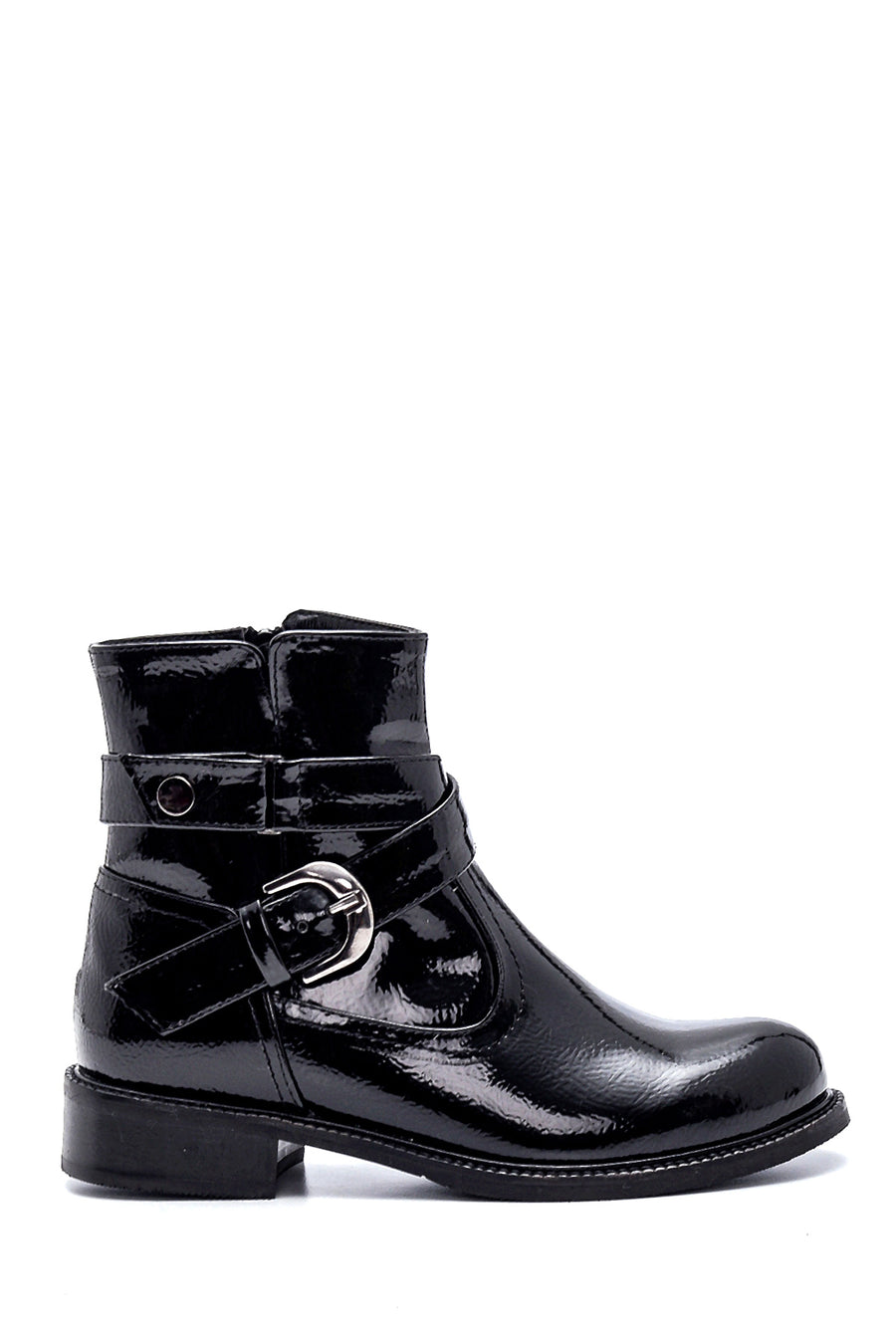 Women's Buckle Detailed Patent Leather Boots 21WFE402816 | Derimod