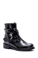 Women's Buckle Detailed Patent Leather Boots | Derimod