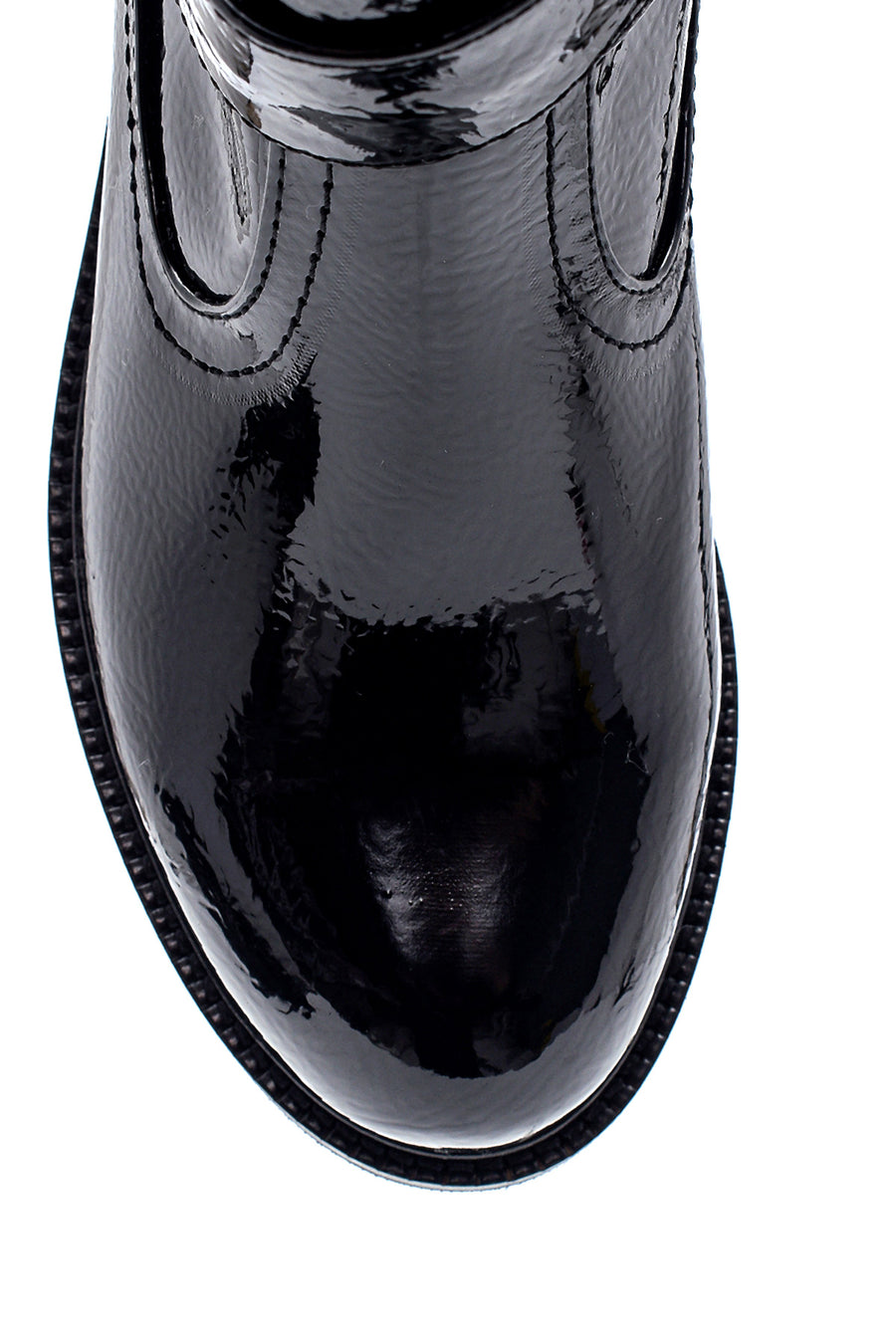 Women's Buckle Detailed Patent Leather Boots