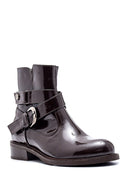 Women's Buckle Detailed Patent Leather Boots | Derimod