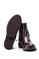 Women's Buckle Detailed Patent Leather Boots | Derimod