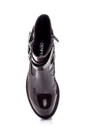 Women's Buckle Detailed Patent Leather Boots | Derimod