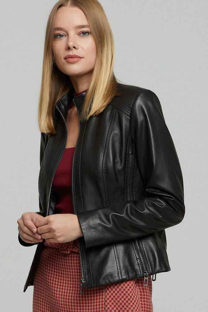 Venice Women's Black Leather Jacket