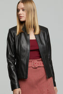 Venice Women's Black Leather Jacket | Derimod