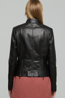Venice Women's Black Leather Jacket | Derimod
