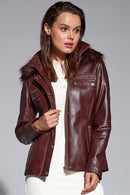 Edite Women's Leather Jacket | Derimod