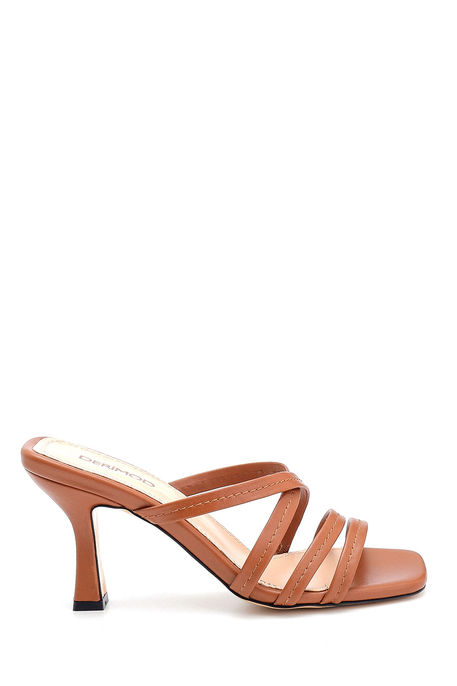 Women's Leather Heeled Slippers 21SFD131718 | Derimod