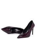 Women's Burgundy Thin Heeled Patent Leather Stiletto | Derimod
