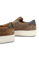 Woman Beige Lace-Up Suede Leather Sneaker | Derimod