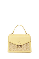 Women's Yellow Long Strap Patterned Shoulder Bag | Derimod