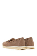 Kadın Vizon Bağcıklı Tokalı Süet Deri Comfort Loafer | Derimod