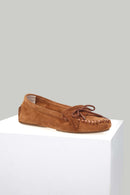 Suede Tan Women's Leather Loafer | Derimod