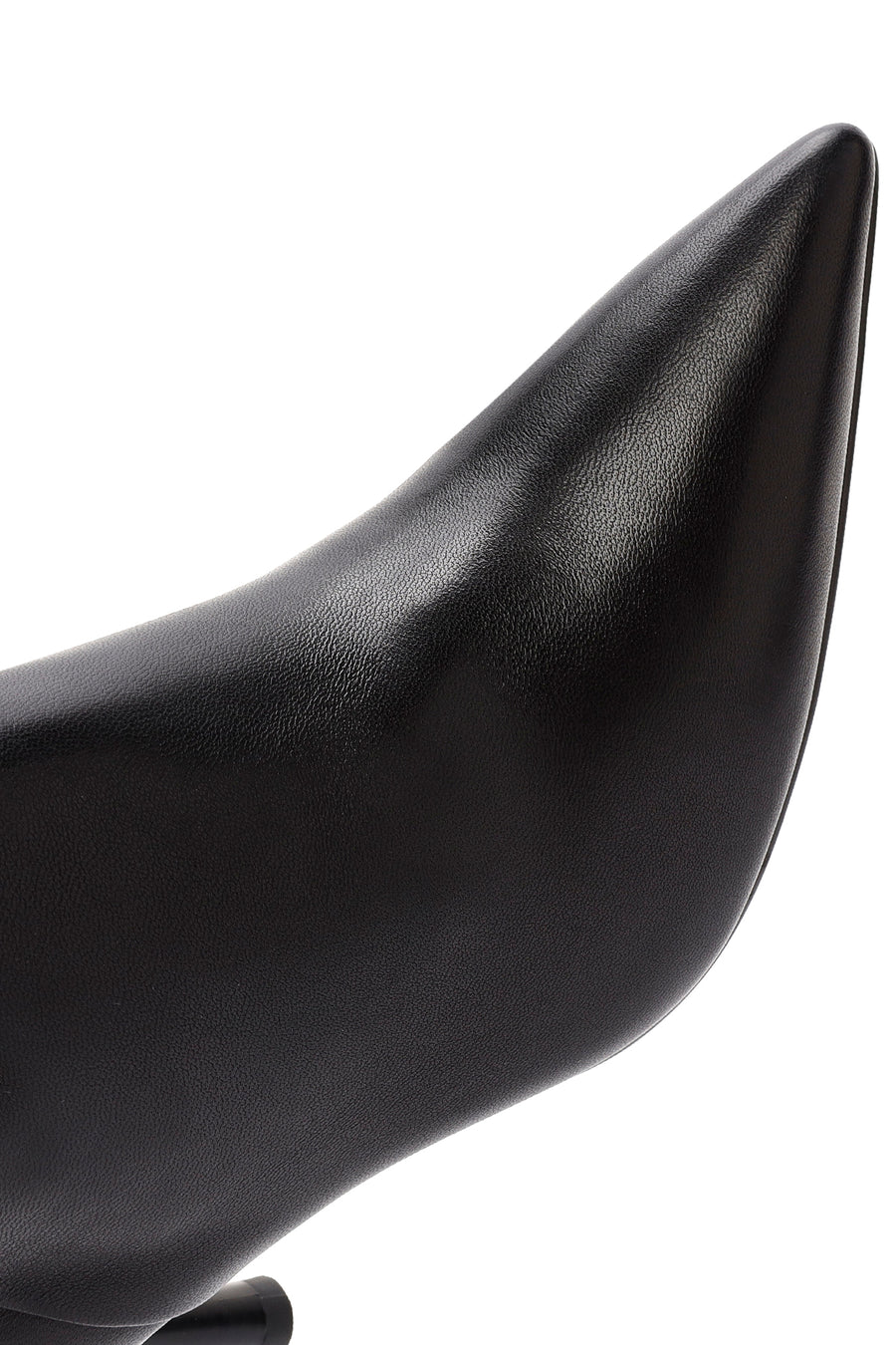 Women's Black Zippered Thin Heeled Leather Boots