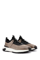 Men's Mink Lace-Up Nubuck Leather Casual Sneaker | Derimod