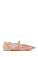 Women's Beige Buckled Jelly Ballerinas | Derimod