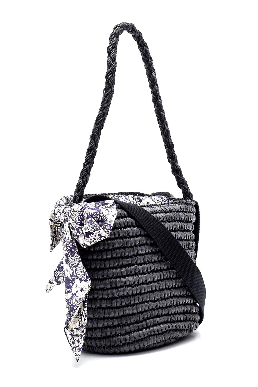 Women's Straw Handbag with Accessory Detail