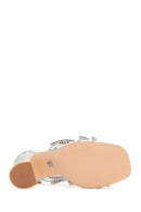 Women's Silver Stone Heeled Sandals | Derimod