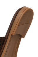 Women's Leopard Suede Leather Slippers | Derimod