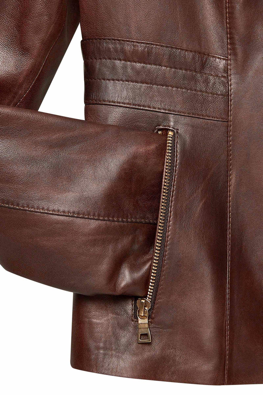 Lydia Women's Brown Short Leather Jacket