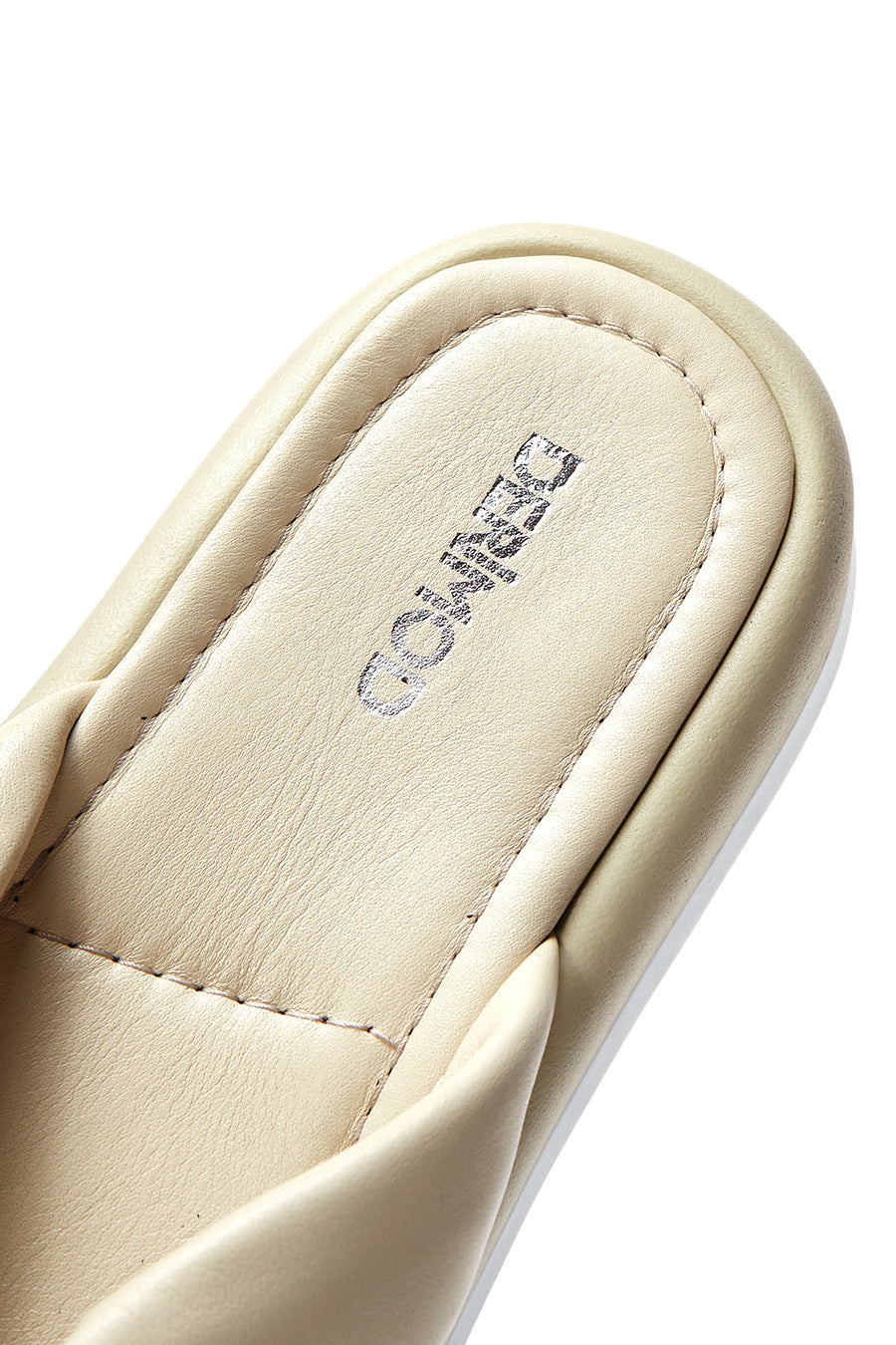 Women's Beige Leather Comfort Slippers
