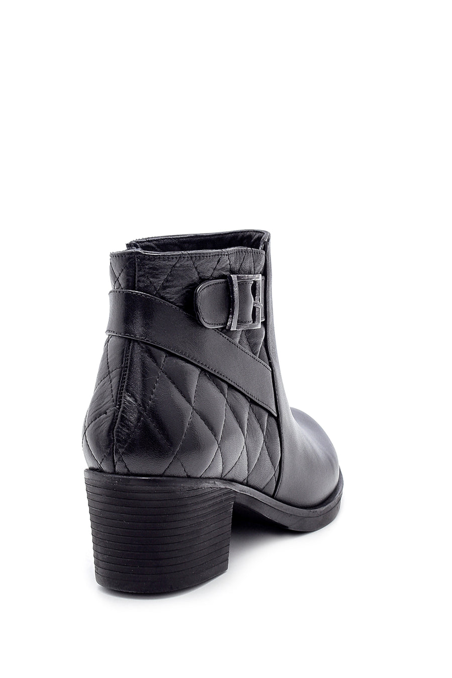 Women's Leather Quilted Detailed Boots