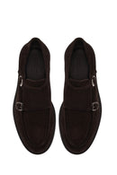 Male Brown Double-Buckle Suede Casual Shoes | Derimod