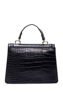 Women's Black Crocodile Handbag | Derimod