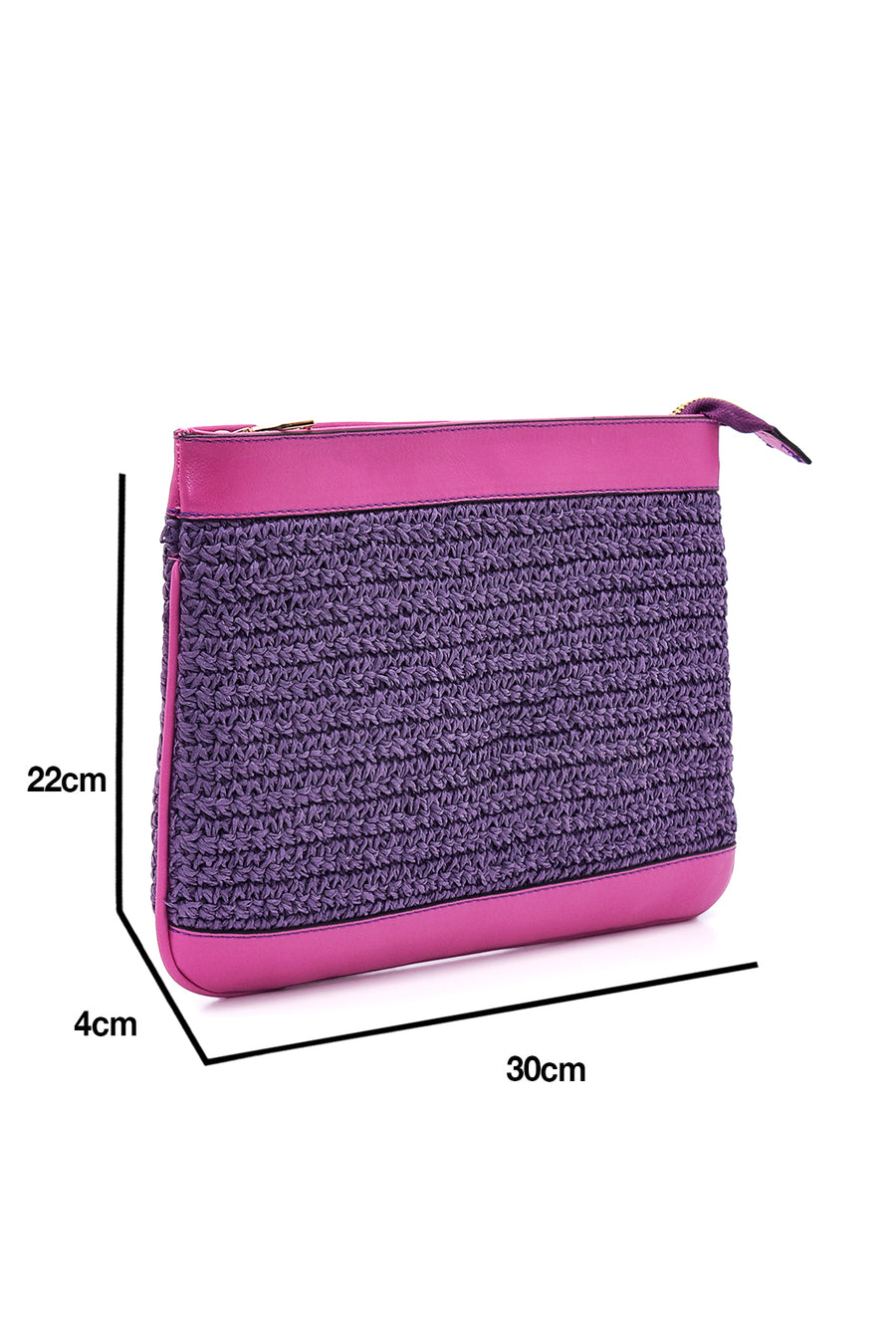 Women's Purple Straw Portfolio Bag