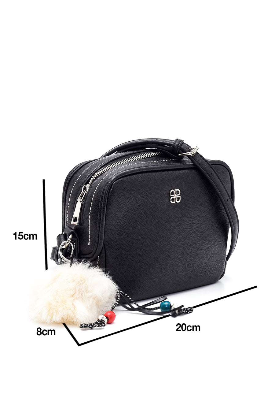 Women's Black Faux Leather Crossbody Bag