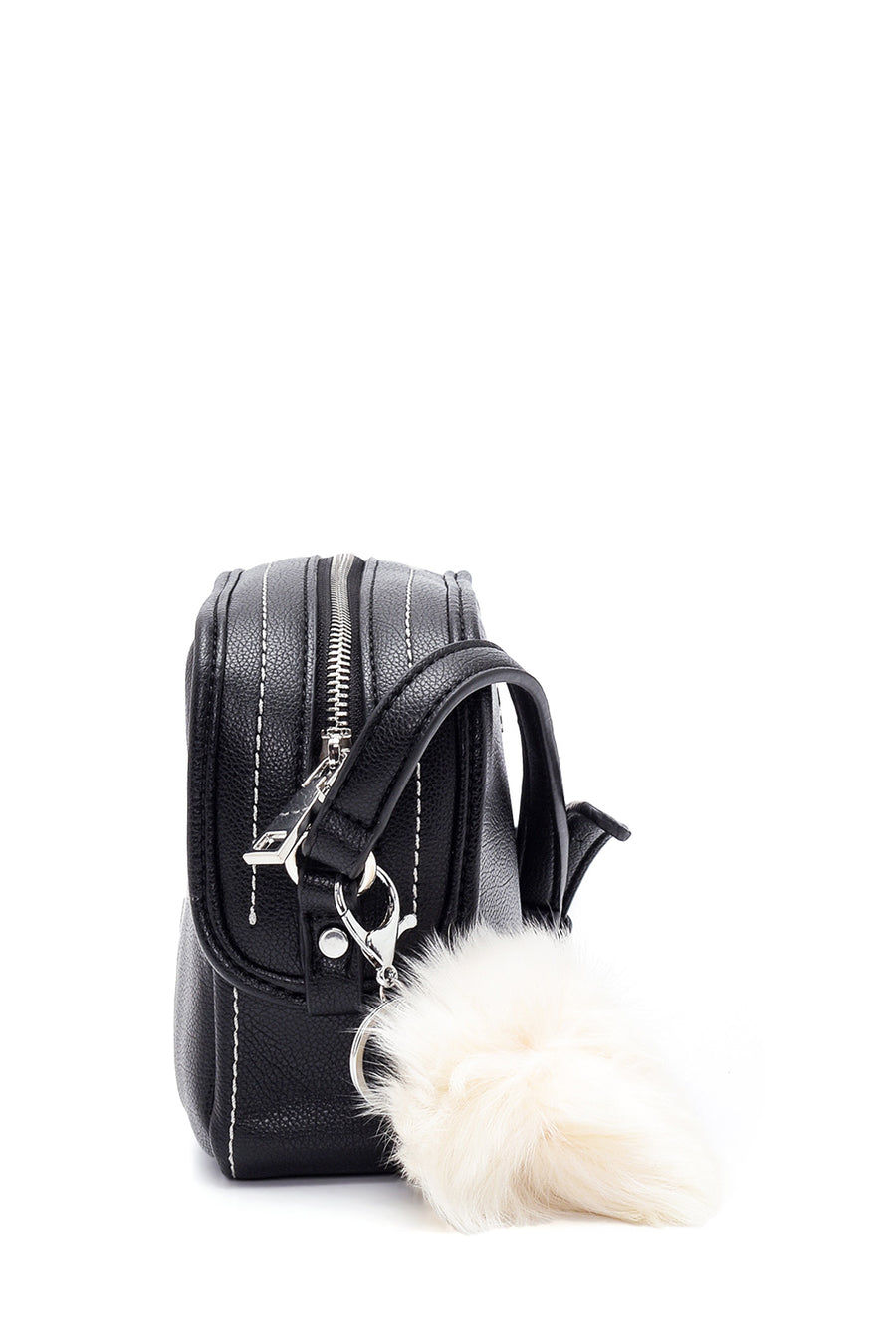 Women's Black Faux Leather Crossbody Bag