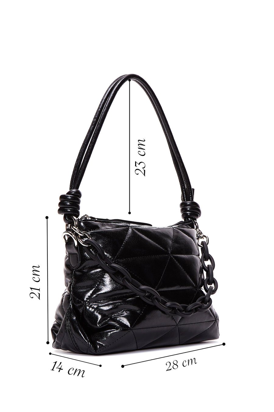 Women's Black Quilted Shoulder Bag