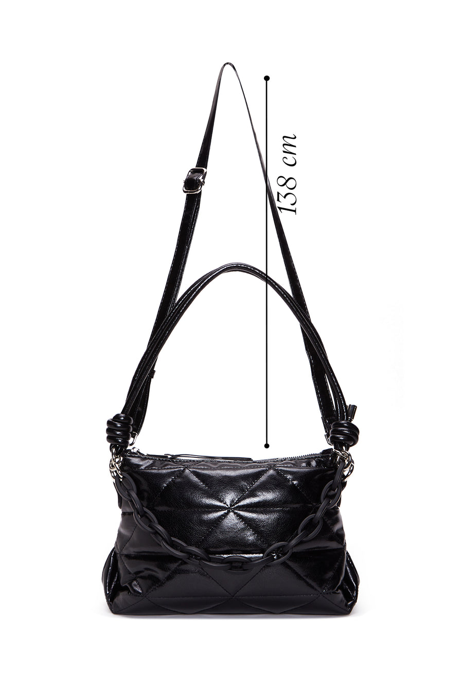 Women's Black Quilted Shoulder Bag