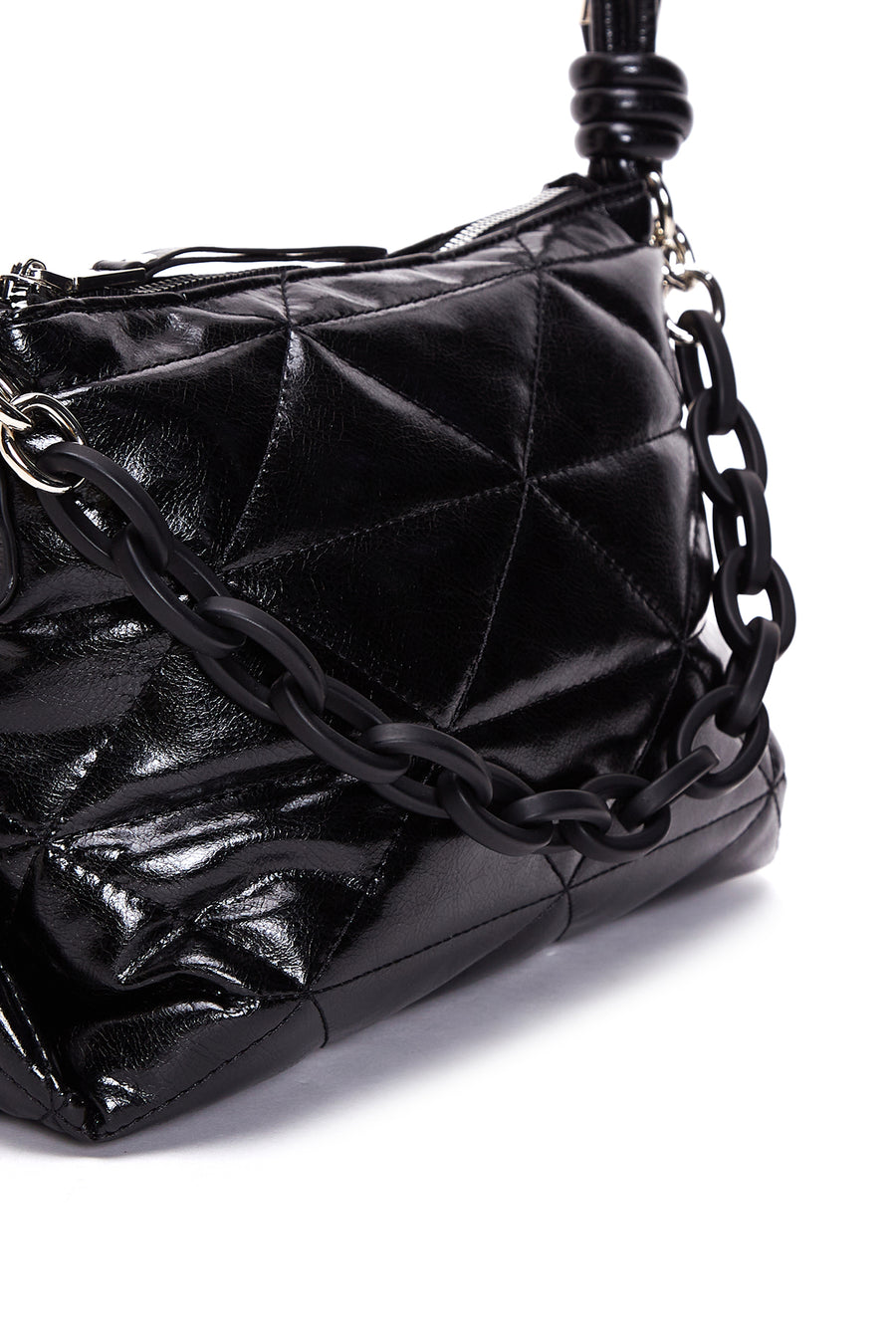 Women's Black Quilted Shoulder Bag