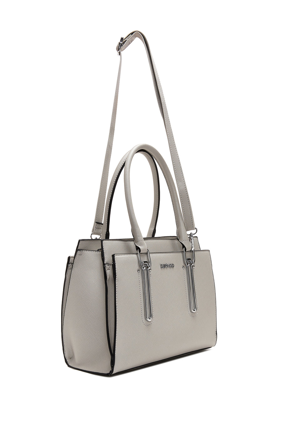 Women's Gray Faux Leather Handbag