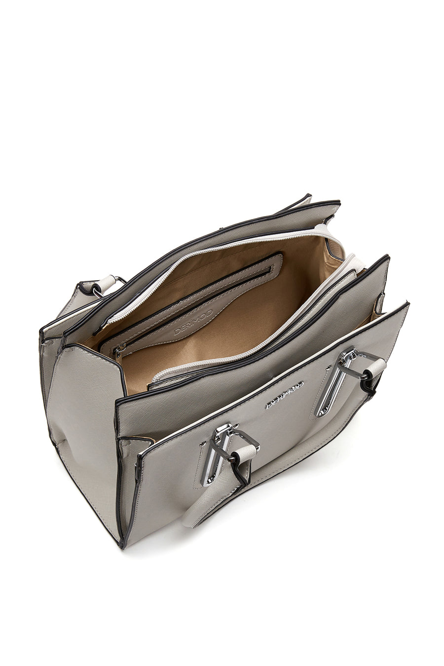 Women's Gray Faux Leather Handbag