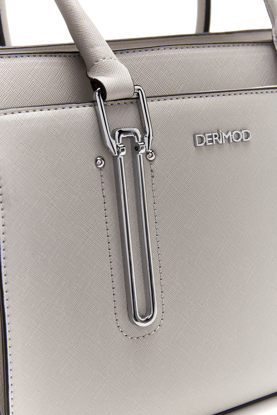 Women's Gray Faux Leather Handbag