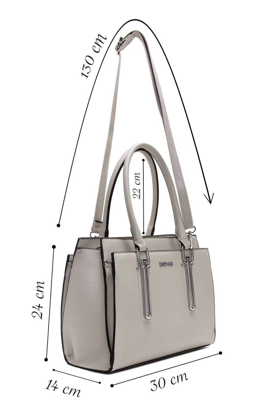 Women's Gray Faux Leather Handbag
