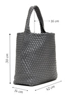 Women's Gray Braided Shoulder Bag | Derimod