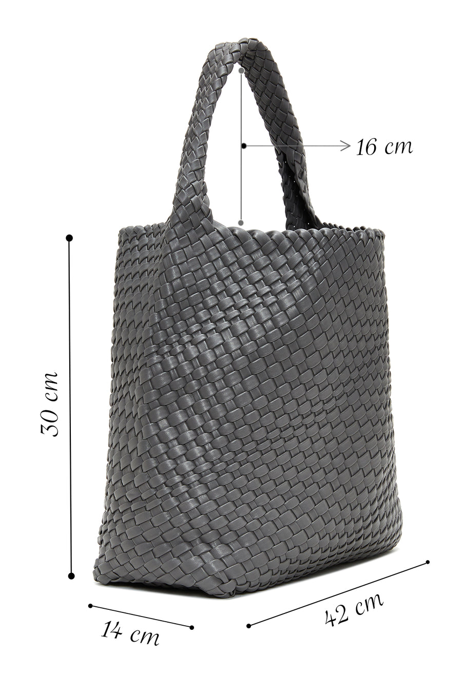 Women's Gray Braided Shoulder Bag
