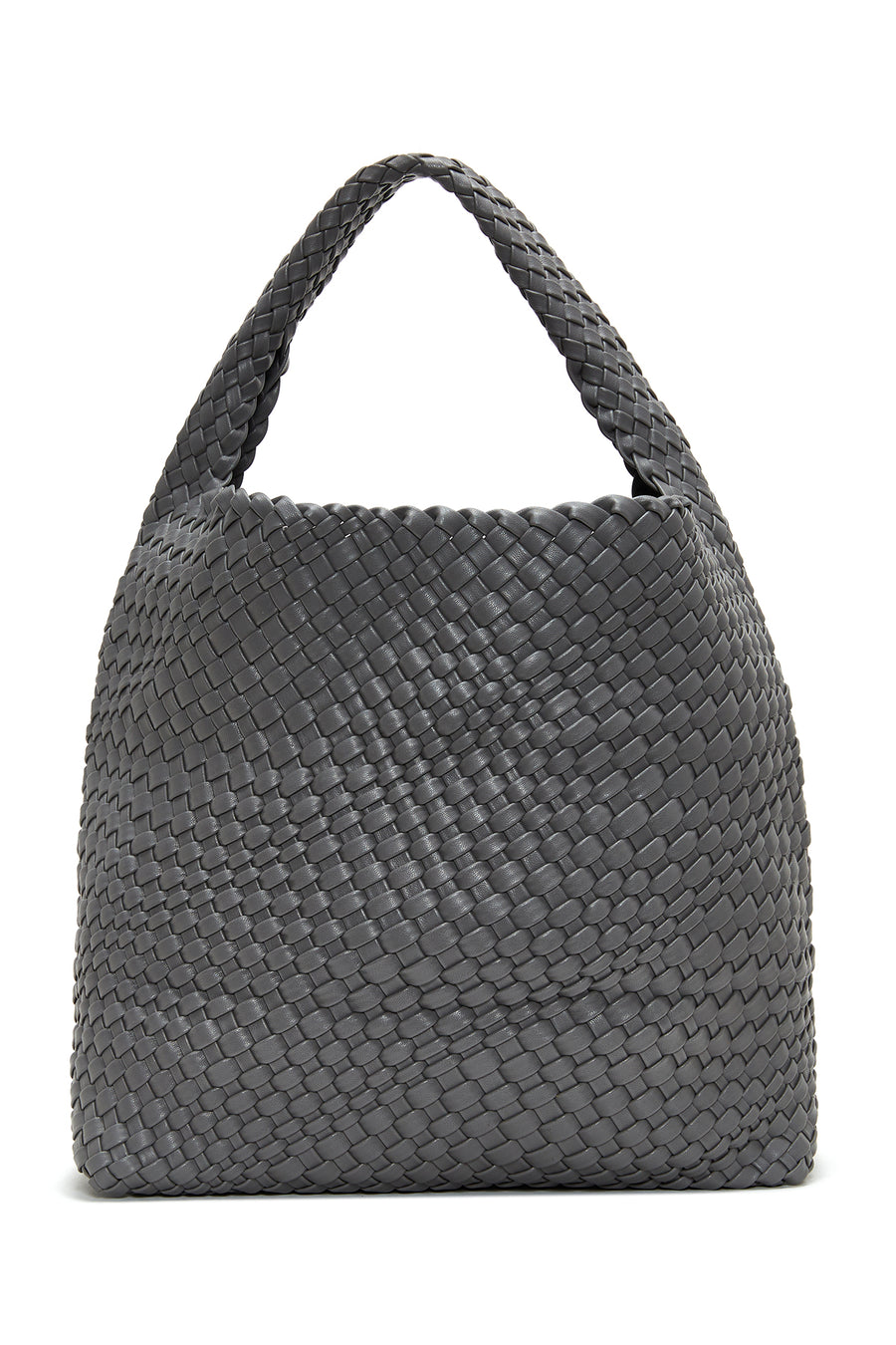Women's Gray Braided Shoulder Bag