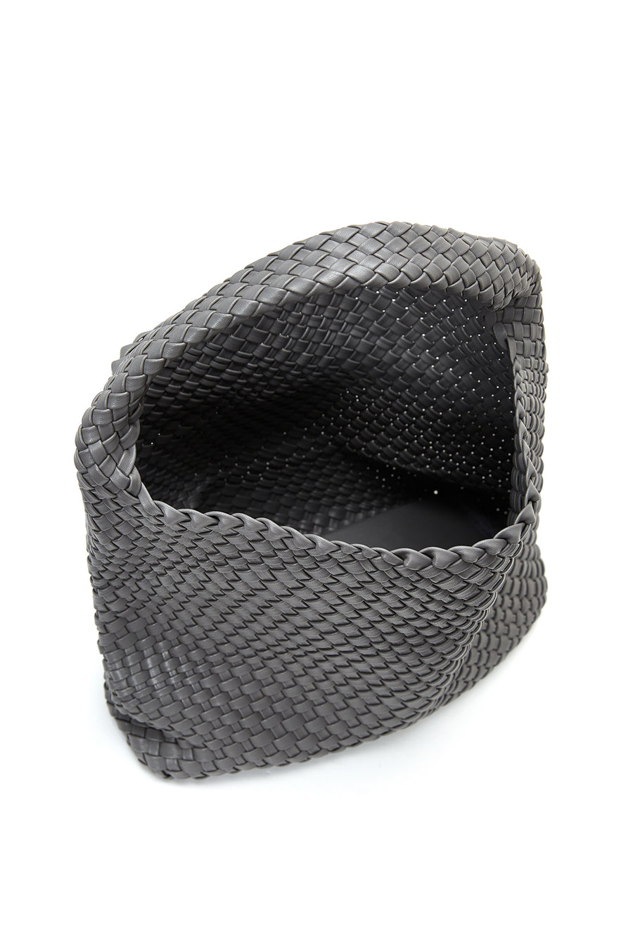 Women's Gray Braided Shoulder Bag