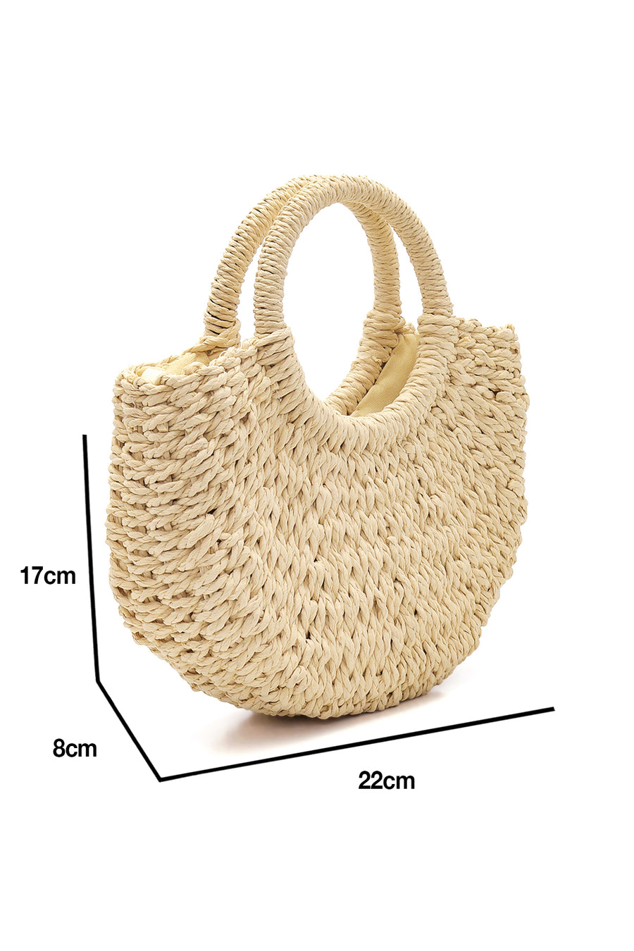 Women's Beige Straw Handbag