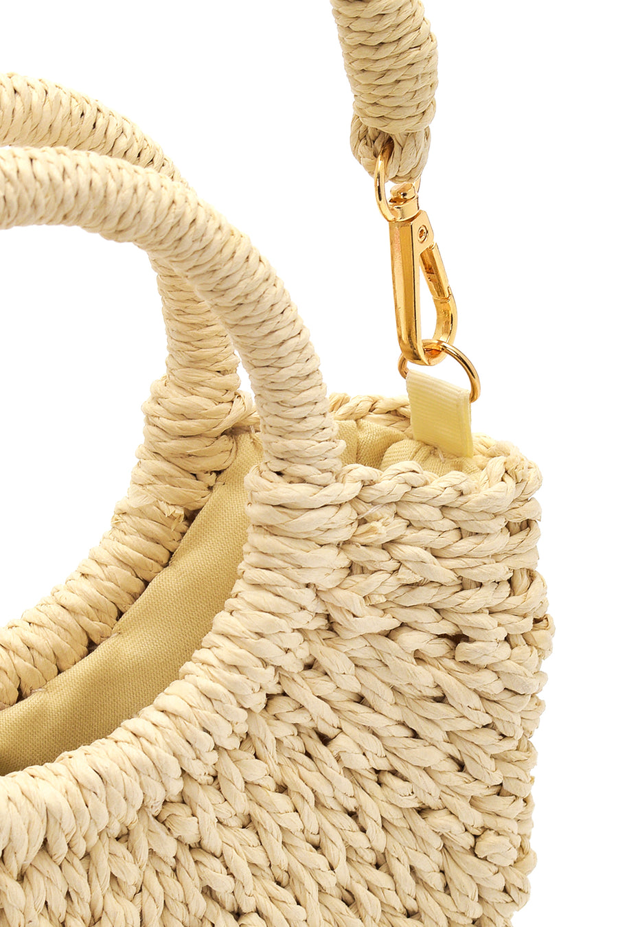 Women's Beige Straw Handbag