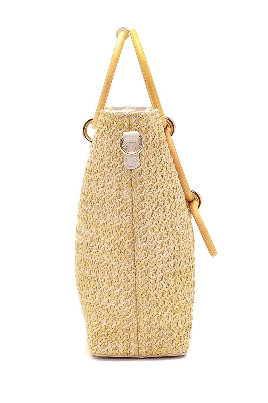 Women's Beige Straw Shoulder Bag