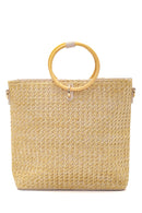 Women's Beige Straw Shoulder Bag | Derimod
