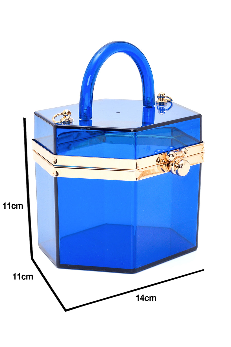 Women's Blue Transparent Handbag