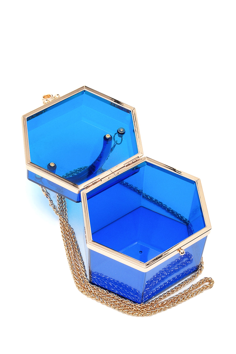 Women's Blue Transparent Handbag